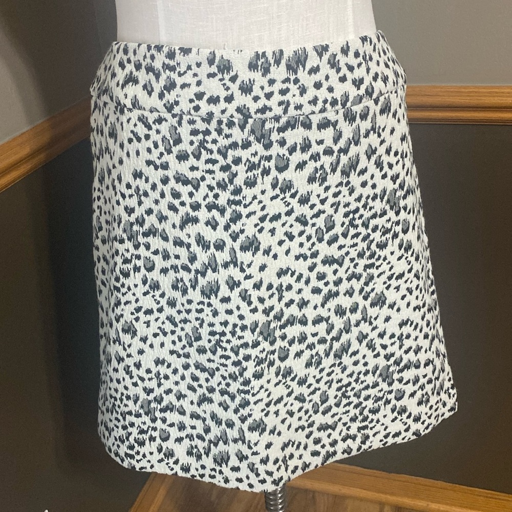 Loft black and cream Animal print skirt size 14